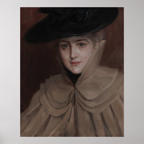 Albert Edelfelt _ Portrait of a Young Woman Poster