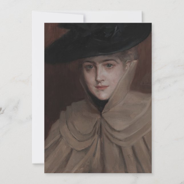 Albert Edelfelt - Portrait of a Young Woman Thank You Card (Front)