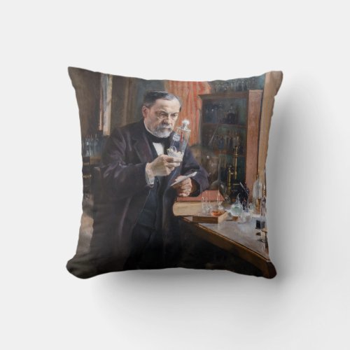 Albert Edelfelt _ Portrait of Louis Pasteur Throw Pillow