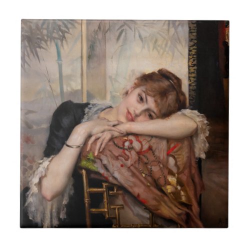 Albert Edelfelt _ The Parisienne  Virginie Ceramic Tile