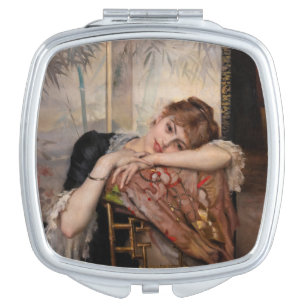 Albert Edelfelt - The Parisienne / Virginie Compact Mirror