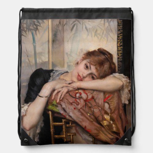 Albert Edelfelt _ The Parisienne  Virginie Drawstring Bag