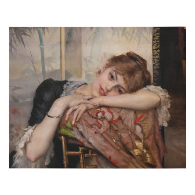 Albert Edelfelt - The Parisienne / Virginie Faux Canvas Print (Front)