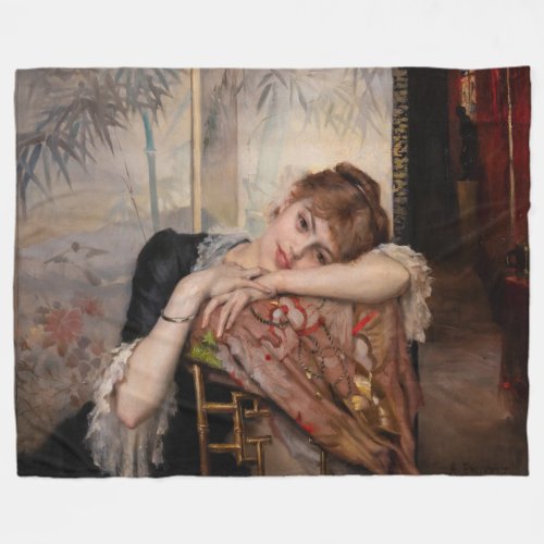 Albert Edelfelt _ The Parisienne  Virginie Fleece Blanket