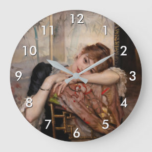 Albert Edelfelt - The Parisienne / Virginie Large Clock