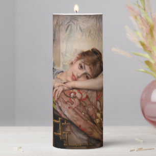 Albert Edelfelt - The Parisienne / Virginie Pillar Candle