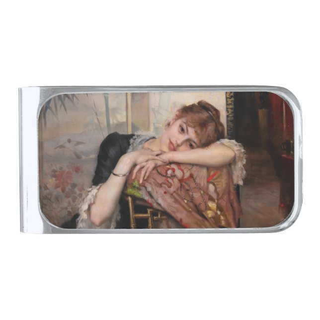 Albert Edelfelt - The Parisienne / Virginie Silver Finish Money Clip (Front)