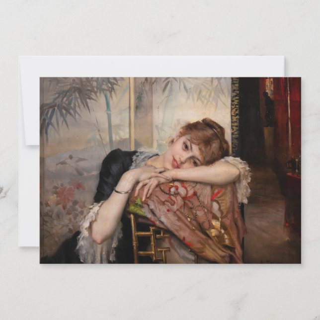 Albert Edelfelt - The Parisienne / Virginie Thank You Card (Front)