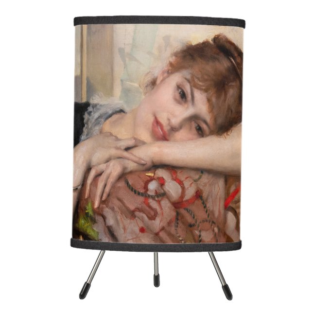 Albert Edelfelt - The Parisienne / Virginie Tripod Lamp (Front)