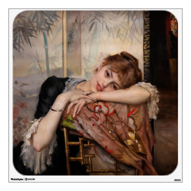 Albert Edelfelt - The Parisienne / Virginie Wall Decal (Front)