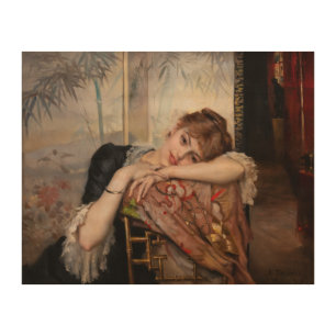 Albert Edelfelt - The Parisienne / Virginie Wood Wall Art