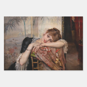 Albert Edelfelt - The Parisienne / Virginie Wrapping Paper Sheets