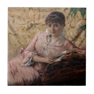 Albert Edelfelt - The Reading Parisienne Ceramic Tile