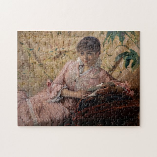 Albert Edelfelt - The Reading Parisienne Jigsaw Puzzle (Horizontal)