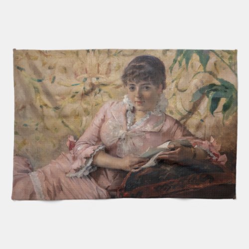 Albert Edelfelt _ The Reading Parisienne Kitchen Towel