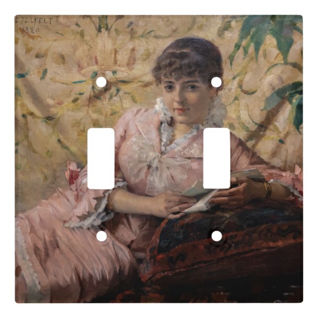 Albert Edelfelt - The Reading Parisienne Light Switch Cover (Front)