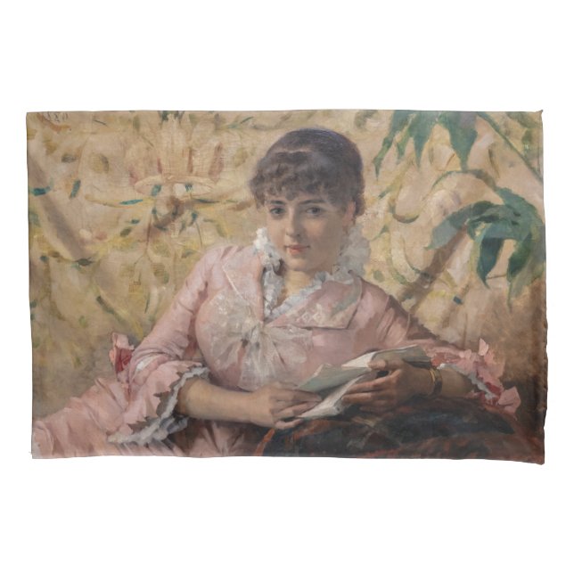 Albert Edelfelt - The Reading Parisienne Pillow Case (Front)