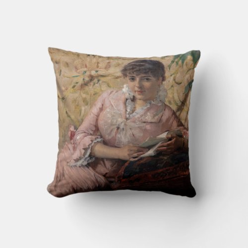 Albert Edelfelt _ The Reading Parisienne Throw Pillow