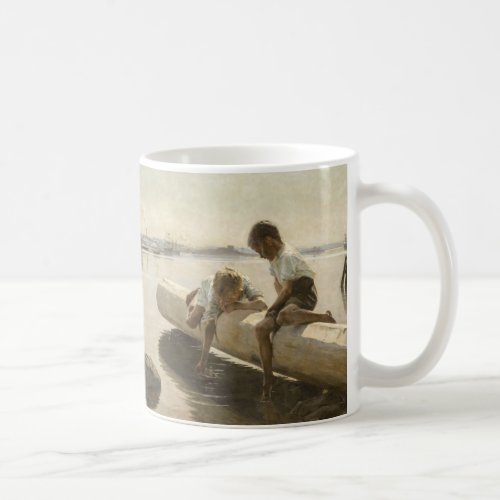 Albert Edelfelt _ Two Boys on a Log Coffee Mug