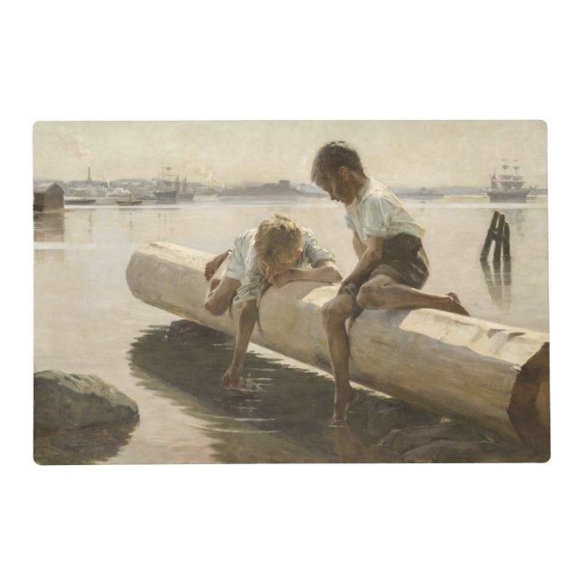 Albert Edelfelt - Two Boys on a Log Placemat (Front)