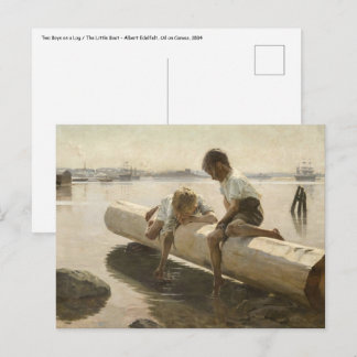 Albert Edelfelt - Two Boys on a Log Postcard