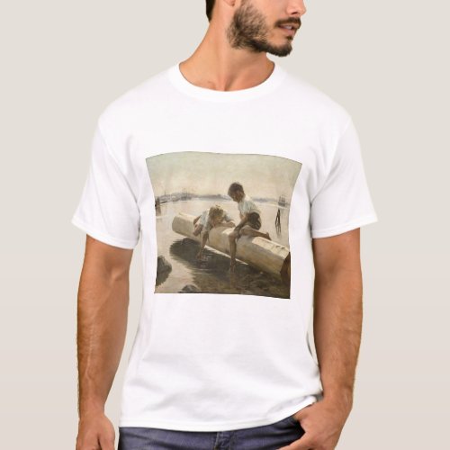 Albert Edelfelt _ Two Boys on a Log T_Shirt