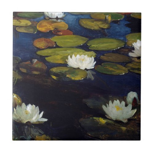 Albert Edelfelt _ Water Lilies Study Ceramic Tile