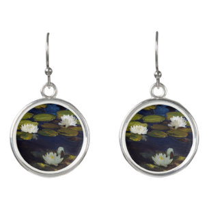Albert Edelfelt - Water Lilies, Study Earrings