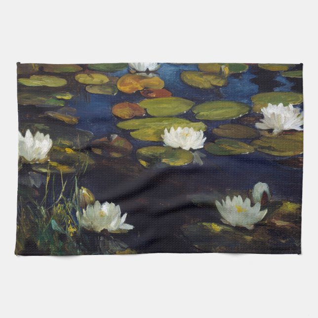 Albert Edelfelt - Water Lilies, Study Kitchen Towel (Horizontal)