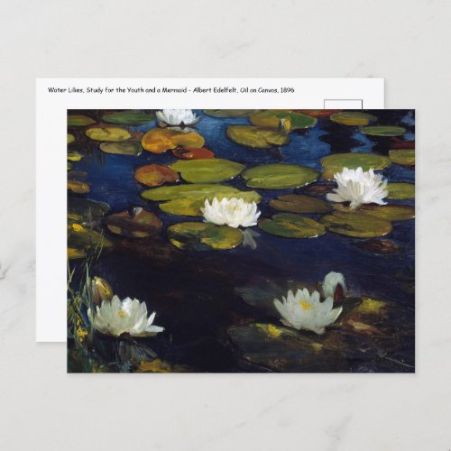 Albert Edelfelt _ Water Lilies Study Postcard
