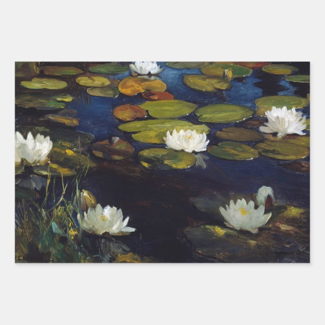 Albert Edelfelt - Water Lilies, Study Wrapping Paper Sheets (Front)