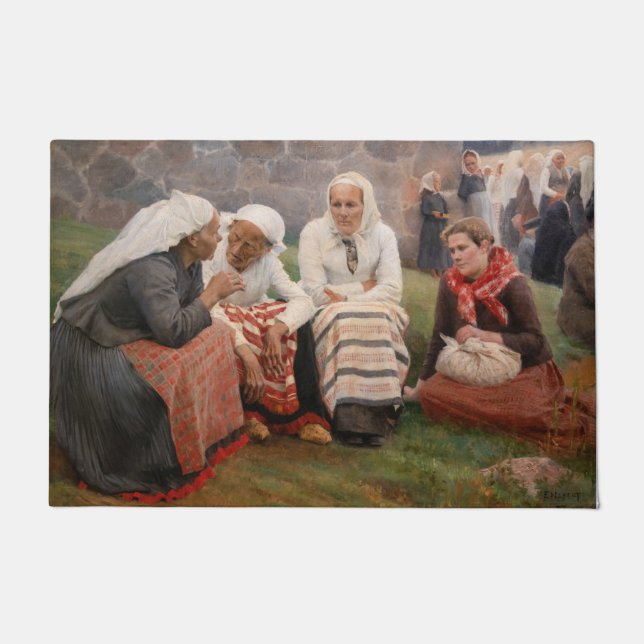 Albert Edelfelt - Women Outside the Church Doormat (Front)