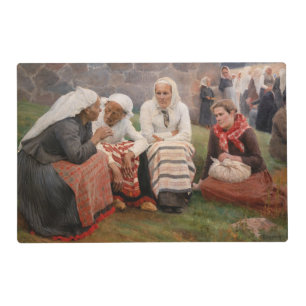 Albert Edelfelt - Women Outside the Church Placemat