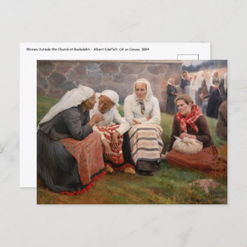 Albert Edelfelt _ Women Outside the Church Postcard