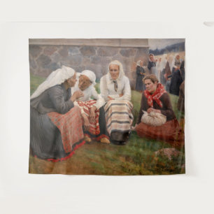Albert Edelfelt - Women Outside the Church Tapestry