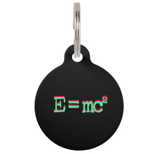 Albert Einstein E = mc² Relativitätstheorie dogs Pet ID Tag