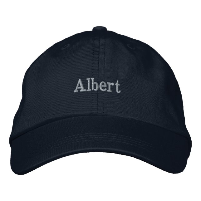 Albert Name Embroidered, Embroidered Baseball Cap (Front)