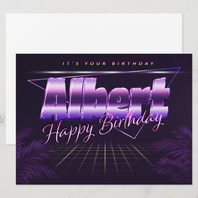 Albert Name First Name pura retro card Birthday (Front/Back)