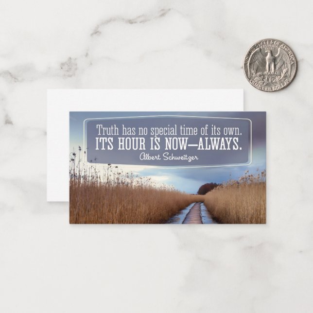 Albert Schweitzer Inspirational Quote "Truth" Note Card (Front/Back In Situ)