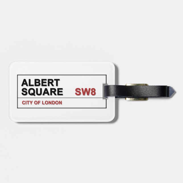 Albert Square London England Luggage Tag (Back Horizontal)