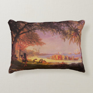Alberta Bierstadt, The Landing of Columbus Accent Pillow