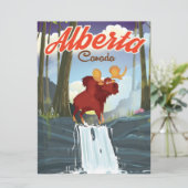 Alberta Canada cartoon travel poster (Standing Front)