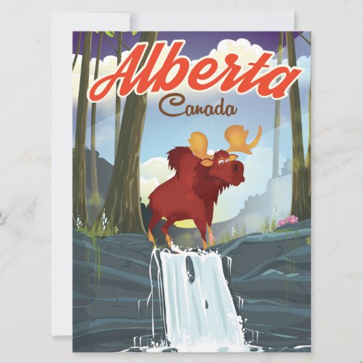 Alberta Canada cartoon travel poster (Front)