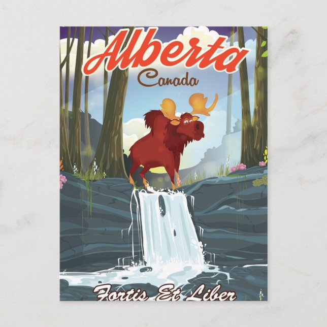 Alberta Canada cartoon travel poster Postcard (Front)