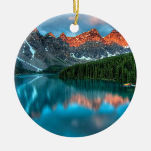 Alberta Canada Lake Louise Summer Adventure Ceramic Ornament