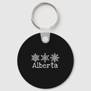 Alberta Canada Ski Skier Skiing Winter Snowflakes  Keychain