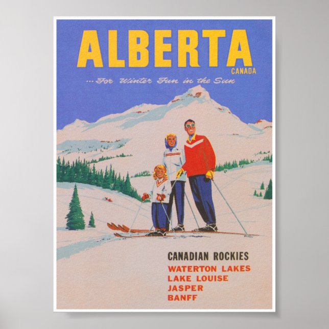 Alberta Canada Vintage Ski Poster (Front)