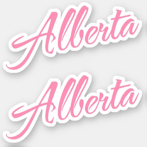 Alberta Decorative Name in Pink x2 Sticker