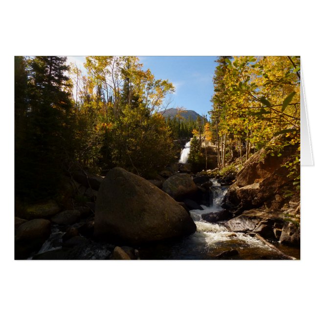 Alberta Falls in Autumn at Rocky Mountains Cards (Front Horizontal)