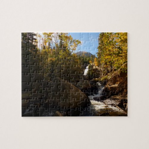 Alberta Falls in Autumn at Rocky Mountains Jigsaw Puzzle